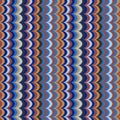 Vector ikat wave feather oriental retro colours seamless pattern