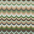 Vector ikat wave green feather retro colours seamless pattern