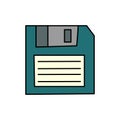 Vector illlustration of diskette in cartoon style