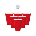 Vector illstration of beerpong game on white background. Isolated. Royalty Free Stock Photo