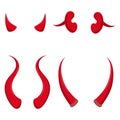 Vector illstration of devil horns set. Isolated. Royalty Free Stock Photo