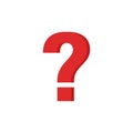 Vector illstration of question sign icon. Flat design. Isolated. Royalty Free Stock Photo