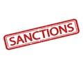 Vector illstration of sanctions stamp on white background. Isolated.