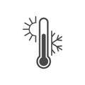 Vector illstration of simple thermometer icon. Flat design. Isolated.