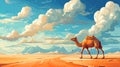 vector illsutration of Two camels sitting Royalty Free Stock Photo