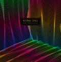 Vector illusive surreal art background for design like a hallucination drug trip surrealism, linear 3d trend. Fantastic