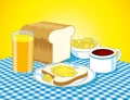 Vector Illusration of a tasty breakfast Royalty Free Stock Photo