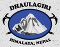 Vector illustation logo of Mount Dhaulagiri, himalaya Royalty Free Stock Photo