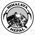 Vector illustation logo of Mount Everest Royalty Free Stock Photo