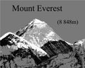 Vector illustation of Mount Everest, himalayas, Nepal Royalty Free Stock Photo