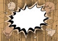 Vector illustrated comic book style explosions background