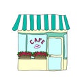 Vector illustrated cute street cafe