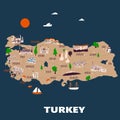 Vector illustrated map of Turkey Royalty Free Stock Photo