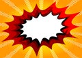 Comic book background with big blank explosion bubble. Royalty Free Stock Photo
