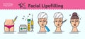 Vector Illustrated set with cosmetology facial lipofilling