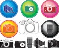 An vector illustrated set of different photocamera Royalty Free Stock Photo