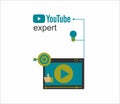 YouTube icon. Bloger expert