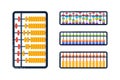 Vector illustration abacus with beads. Soroban for learning mental arithmetic for kids Royalty Free Stock Photo