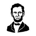 Abraham Lincoln.Vector illustration.Black and white drawing