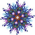 Vector illustration. Abstract blue mandala on a white background .