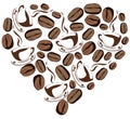 Vector Abstract Illustration of Coffee Heart