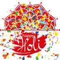 Vector Illustration of Abstract Colorful Happy Holi Festival Background. Indian Festival of Colours, Happy Holi celebration. Royalty Free Stock Photo