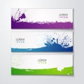 Vector illustration of abstract colorful splash grunge brush design banner set Royalty Free Stock Photo