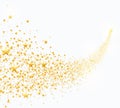 Vector illustration of abstract falling golden stars, dust