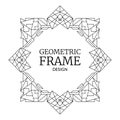 Vector illustration abstract geometric frame design. Retro line Art Deco geometry pattern with hearts and wedding rings