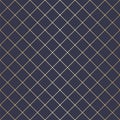 Vector Illustration Abstract geometric pattern with lines, squares . A seamless background. Dark blue and gold texture. Royalty Free Stock Photo