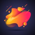 Vector illustration abstract liquid shape. Modern fluid colorful gradient waves design with geometric lines and dots Royalty Free Stock Photo