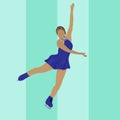 Vector illustration of abstract skating girl