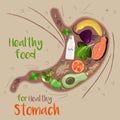 Stomach filled with food good for it`s health