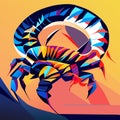 Vector illustration of abstract zodiac sign Scorpio. Horoscope and astrology concept. generative AI Royalty Free Stock Photo