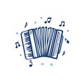 Hand-Drawn Accordion Musical Instrument Illustration Royalty Free Stock Photo