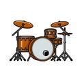 Vector Illustration of Acoustic Drum Kit for Music Art and Design Projects Royalty Free Stock Photo