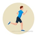 Vector illustration of Active sporty running man athlete