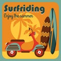 Vector illustration of active summer vacation. Royalty Free Stock Photo