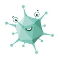 Vector illustration of an Adenovirus in cartoon style isolated on white background Royalty Free Stock Photo