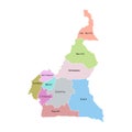 Vector illustration of administrative division map of Cameroon. Vector map. Royalty Free Stock Photo