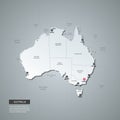 Vector illustration - administrative map of Australia Royalty Free Stock Photo