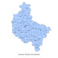 vector illustration: administrative map of Poland. Greater Poland Voivodeship Map with gminas