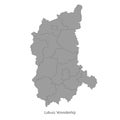 vector illustration administrative map of Poland. Lubusz Voivodeship map with gminas