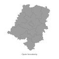 vector illustration: administrative map of Poland. Opole Voivodeship map with gminas