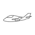 Vector illustration of aeroplane and space icon. Set of aeroplane and airborne stock vector illustration.