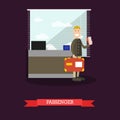 Passenger at the airport vector illustration in flat style