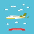 Vector illustration of aircraft delivery concept design element, flat style Royalty Free Stock Photo