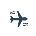 Vector illustration, airplane, travel and camping icon. Royalty Free Stock Photo
