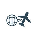 Vector illustration, airplane, travel and camping icon. Royalty Free Stock Photo