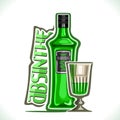 Vector illustration of alcohol drink Absinthe